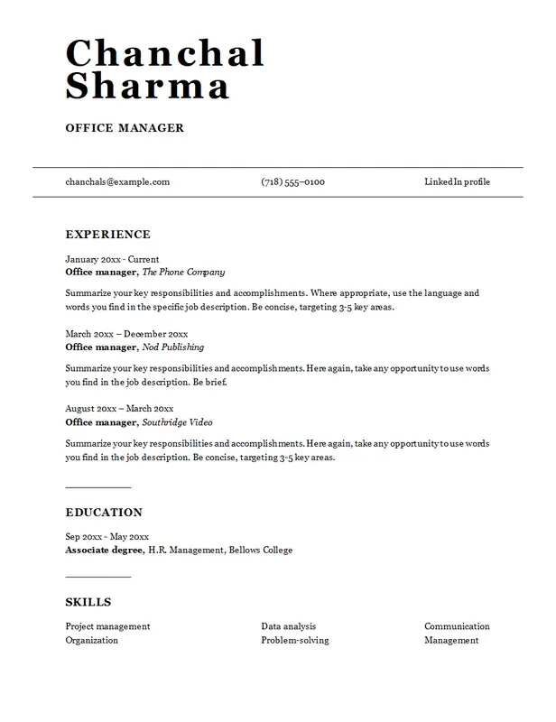 Resume Sample